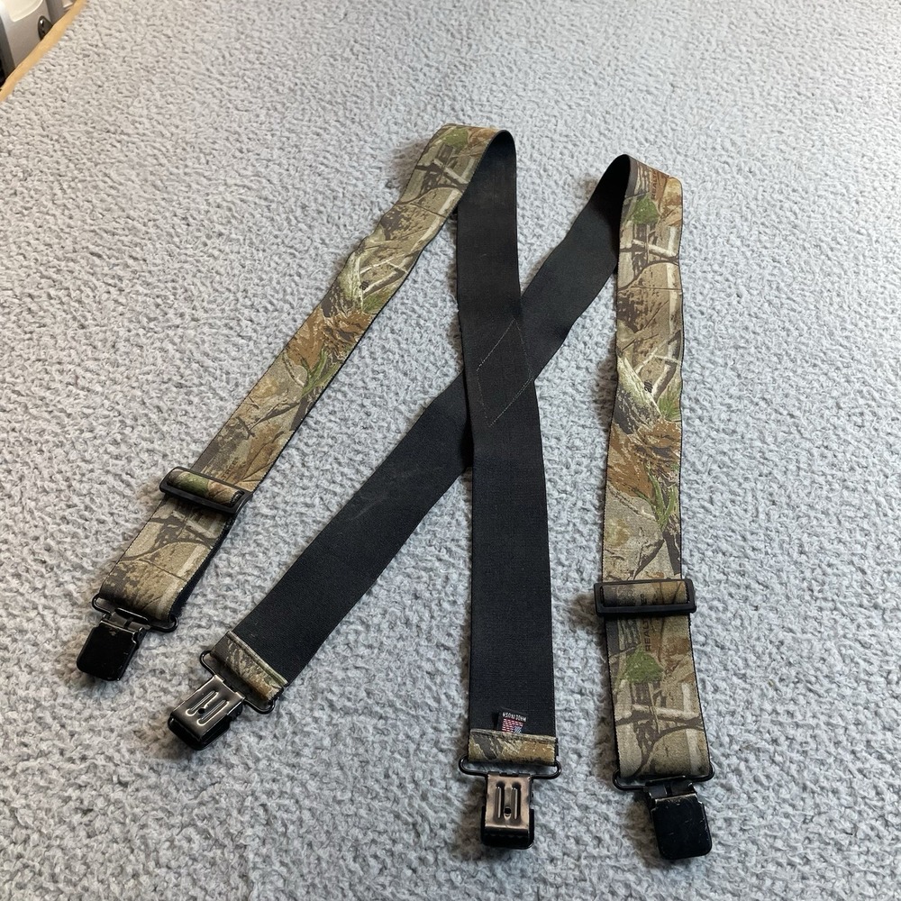 Realtree Mens Suspenders Camo‎ Forest Elastic Casual Hunting Made in USA